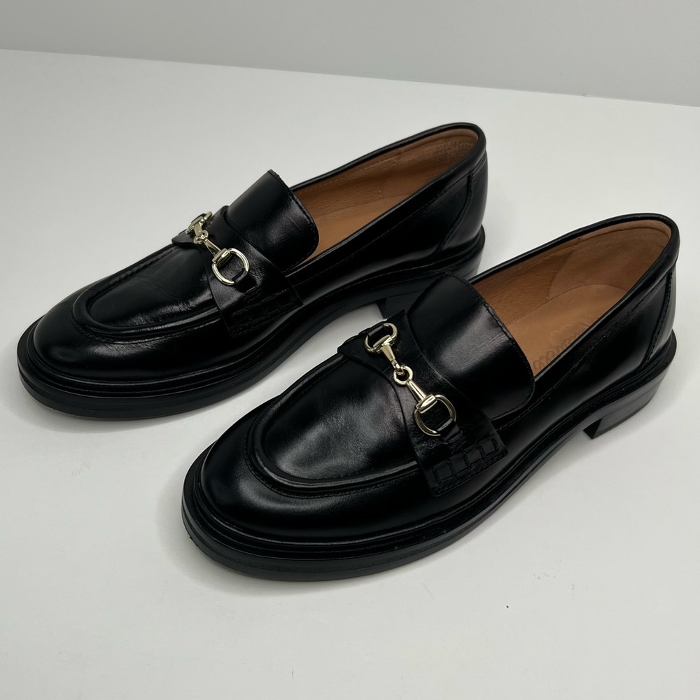 Madewell The Vernon Bit Hardware Loafer in Leather in True Black Size 6 - Picture 2 of 15